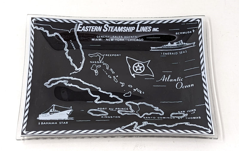 BAHAMA STAR & EMERALD SEAS - Route map smoked glass pin tray