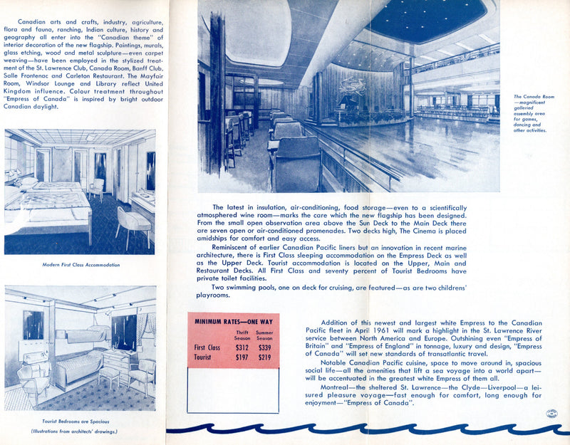 EMPRESS OF CANADA: 1961 - Pre-maiden brochure for important ship