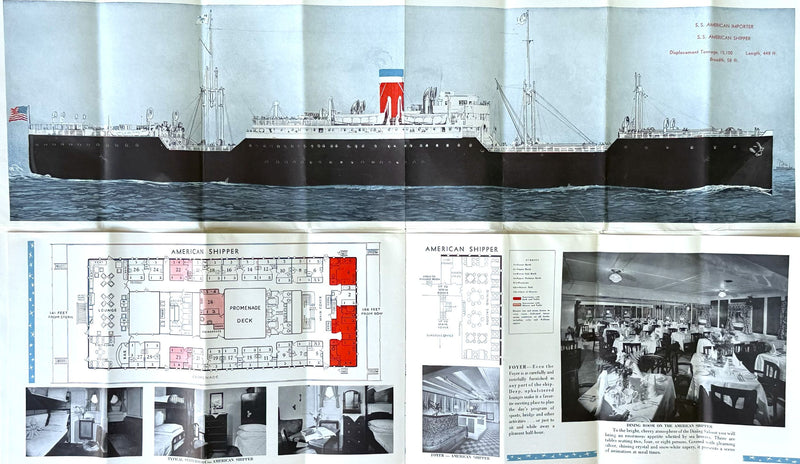 AMERICAN SHIPPER & AMERICAN IMPORTER: 1920 - Deluxe deck plan w/ interiors