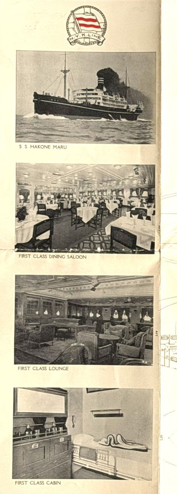 HAKONE MARU: 1921 - Deck plan w/ photos from 1936