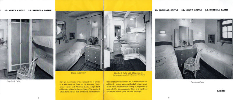 Various Ships - 1958 Union-Castle Cabin Class ships interiors
