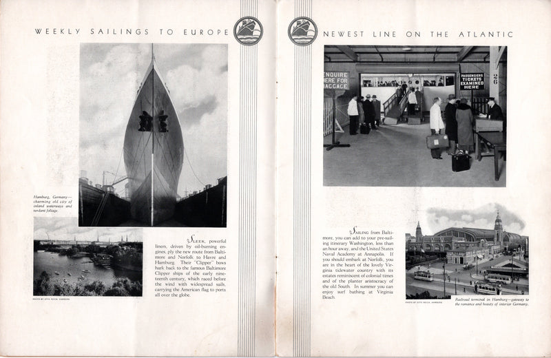 Various: pre-war - 1930 Baltimore Mail Line intro brochure w/ interiors