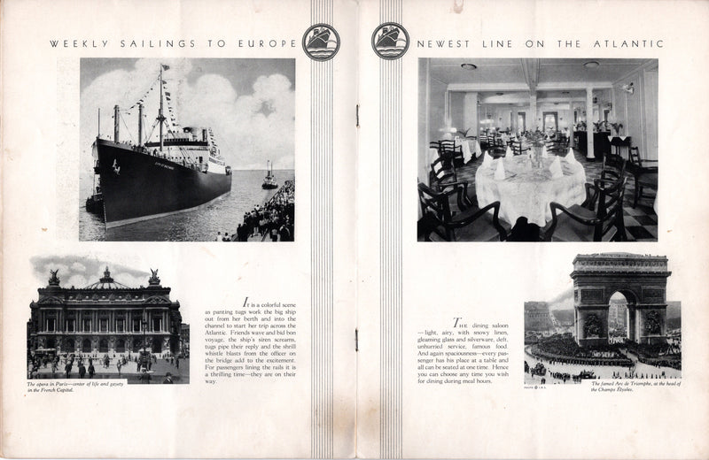 Various: pre-war - 1930 Baltimore Mail Line intro brochure w/ interiors