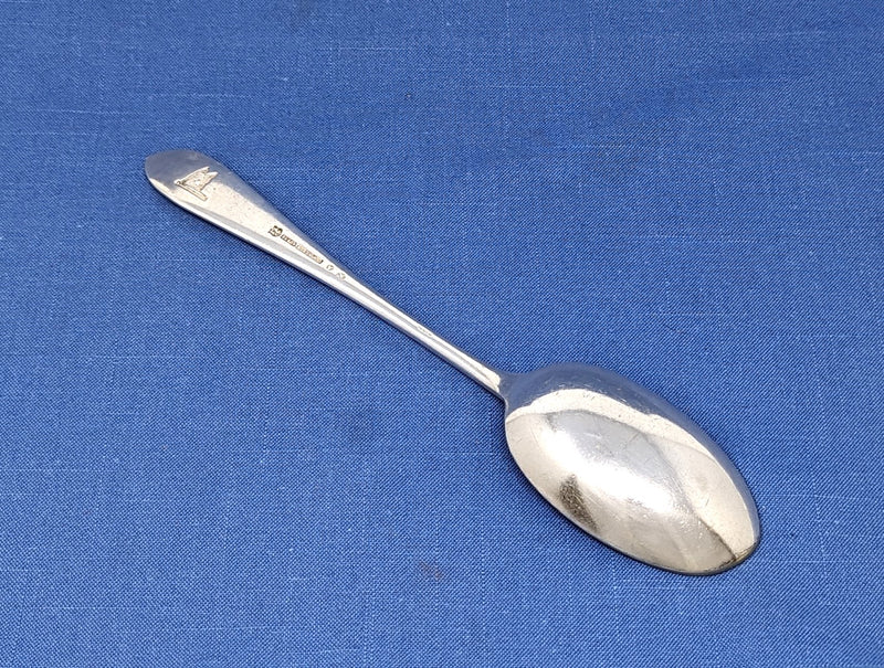 Various: pre-war - White Star Line silverplated serving spoon w/ star & houseflag