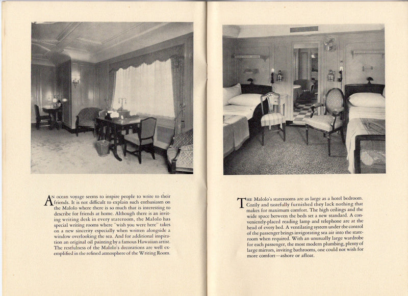 MALOLO: 1927 - Photo-filled 32-page interiors brochure from 1928