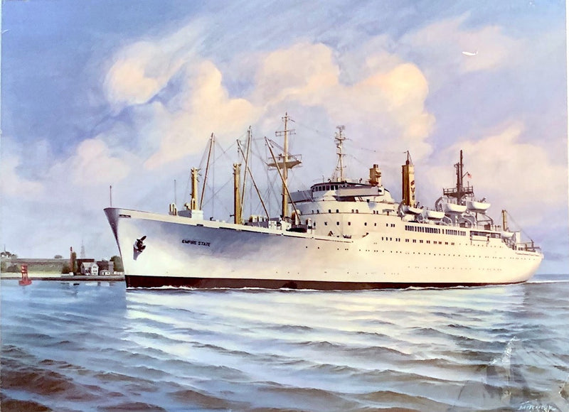 EMPIRE STATE V: 1950 - Aluminum fire detection system sign removed from ship
