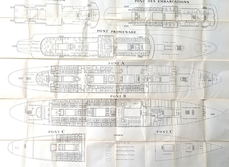 VILLE D'ORAN: 1936 - Deck plan from 1951