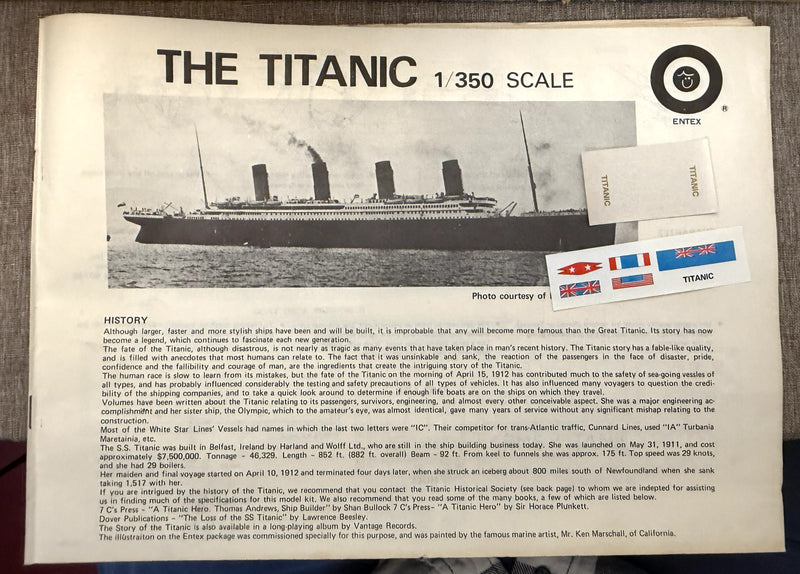 TITANIC: 1912 - Entex 1:350th scale model kit