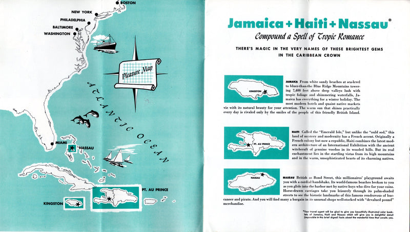 EUROPA: 1924 - Rare cruise brochure from early 1950s, later became NASSAU