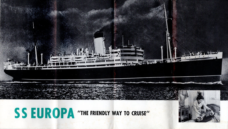 EUROPA: 1924 - Rare cruise brochure from early 1950s, later became NASSAU