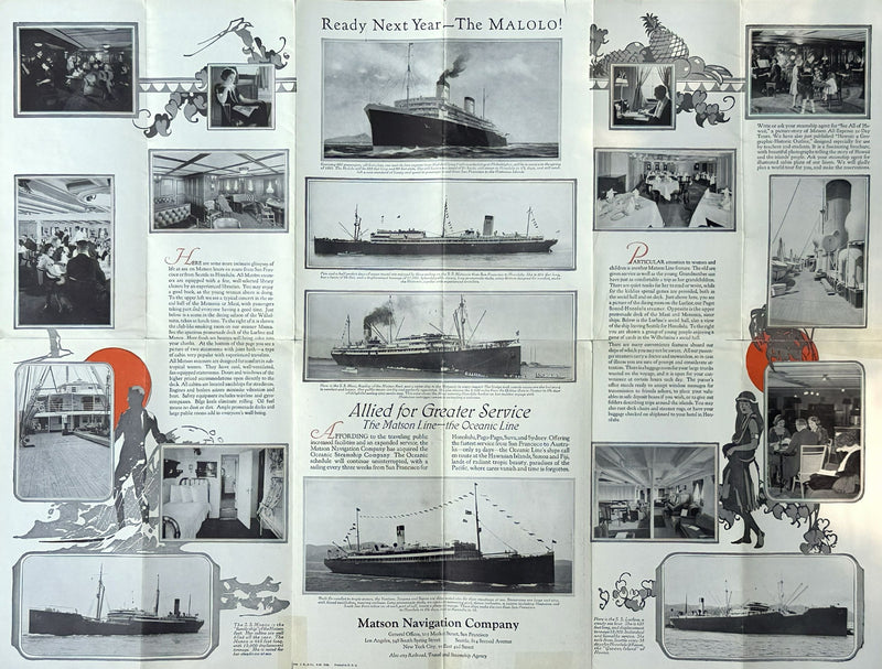 Various: pre-war - 1926 Matson Lines fleet interiors brochure