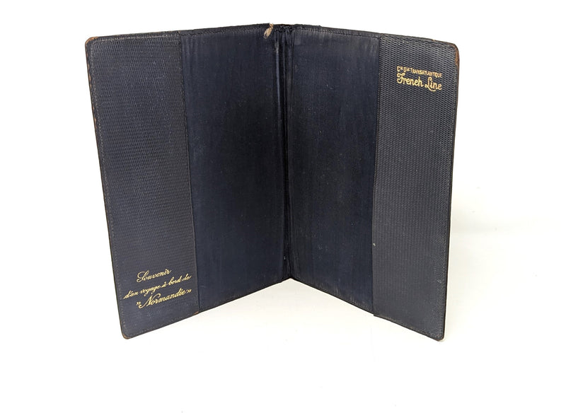 NORMANDIE: 1935 - Souvenir leather datebook cover w/ gold writing