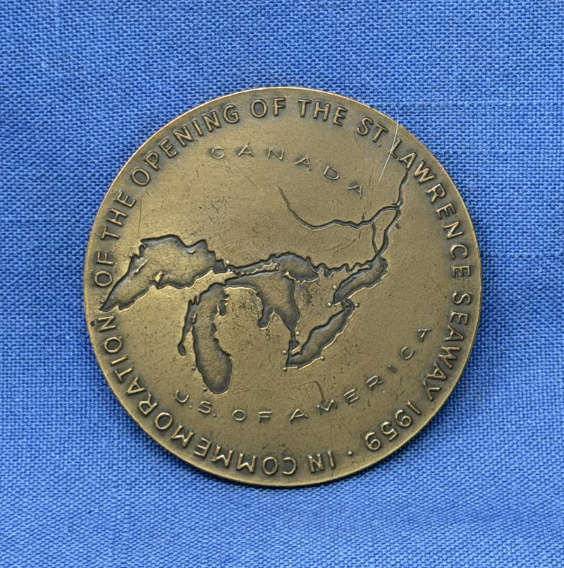 PRINSES IRENE: 1959 - Maiden voyage medallion w/ St. Lawrence Seaway inaugural