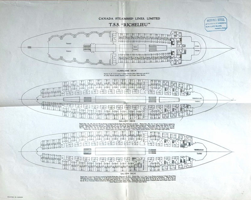 RICHELIEU: 1913 - Canada Steamship Lines deck plan