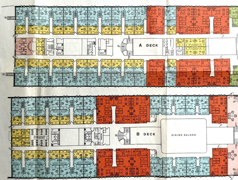 STATENDAM: 1929 - 1935 cruise brochure w/ interiors & separate deck plan