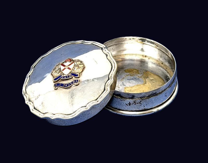 ORDUNA: 1914 - Silverplated, souvenir pill box