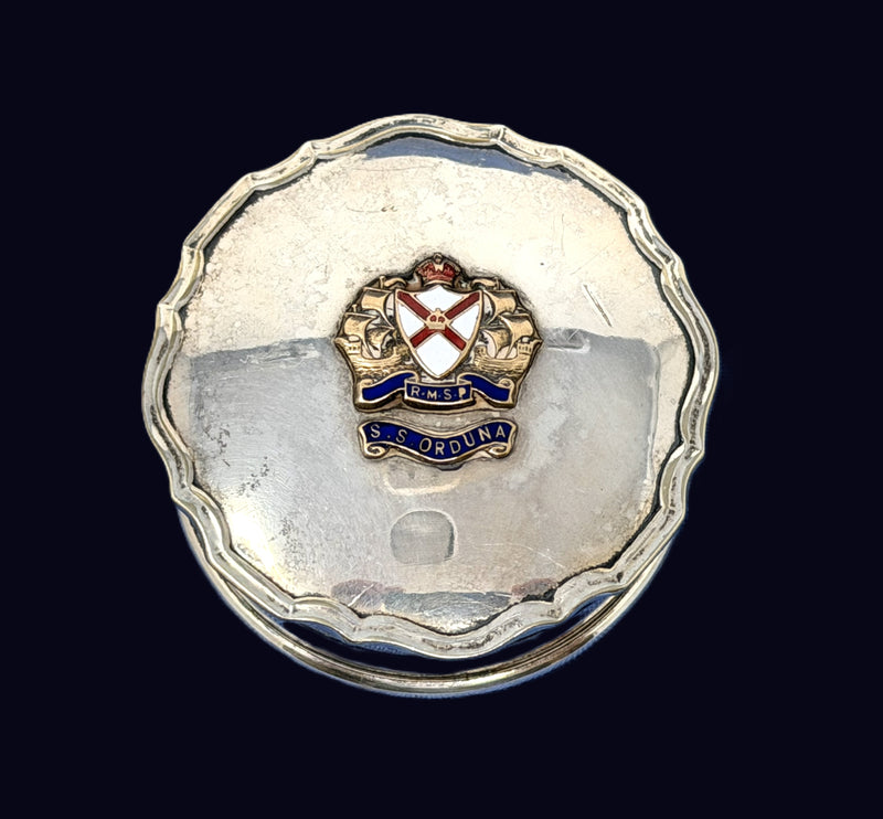 ORDUNA: 1914 - Silverplated, souvenir pill box