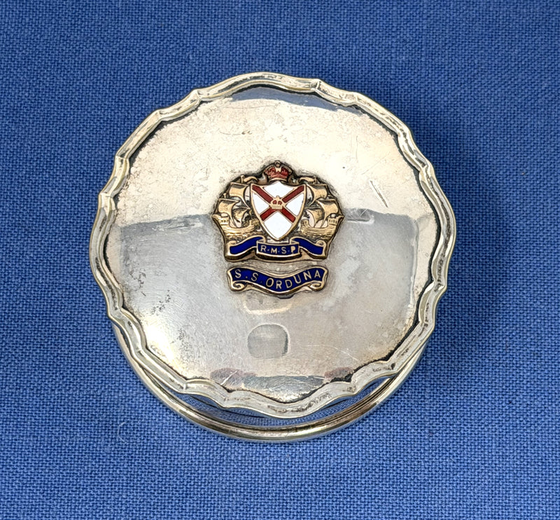 ORDUNA: 1914 - Silverplated, souvenir pill box
