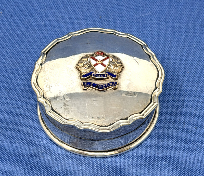 ORDUNA: 1914 - Silverplated, souvenir pill box