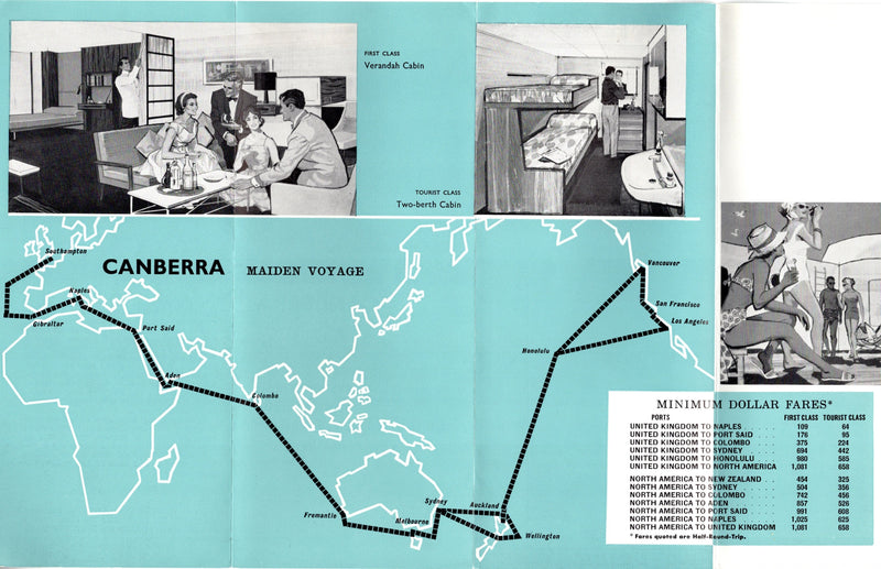 CANBERRA: 1961 - 2 pre-maiden voyage brochures