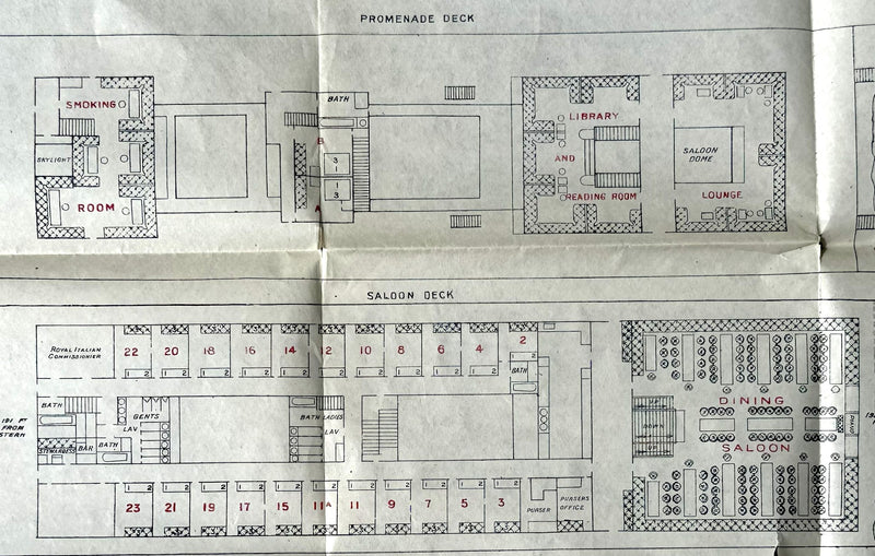 CANOPIC: 1900 - First Class deck plan from 1920