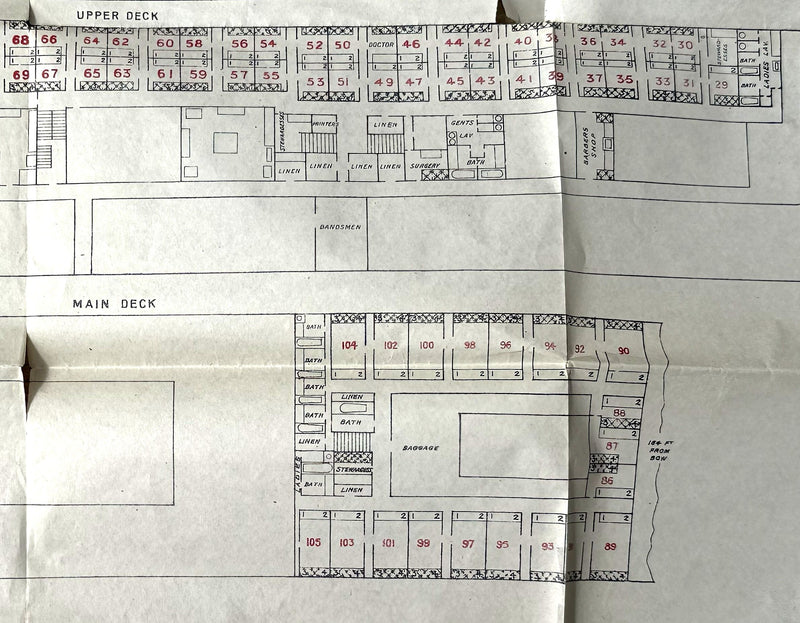 CANOPIC: 1900 - First Class deck plan from 1920