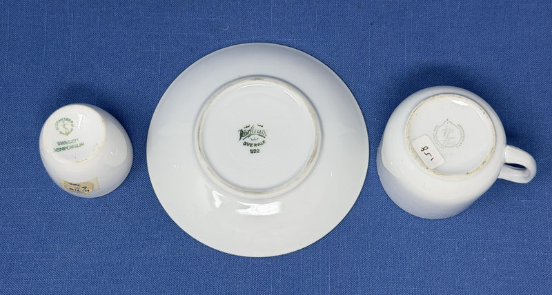 Various Ships - Swedish American Line demi cup & saucer + egg cup