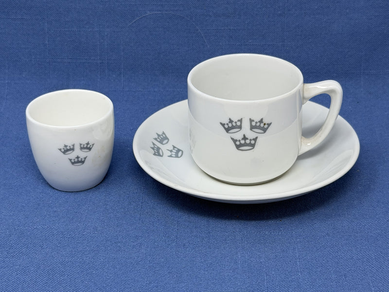 Various Ships - Swedish American Line demi cup & saucer + egg cup