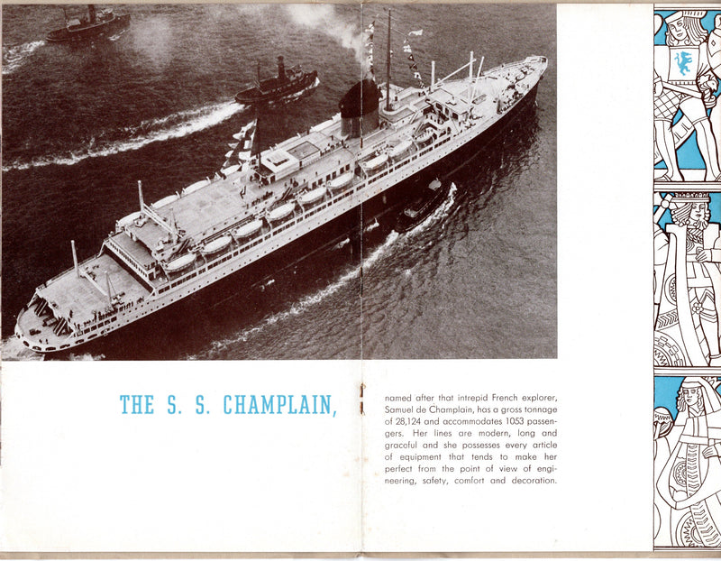 CHAMPLAIN: 1932 - Interiors brochure for top class in 1938