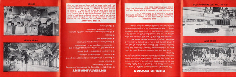 BIANCA C: 1949 - Cruise brochure w/ deck plan from 1959
