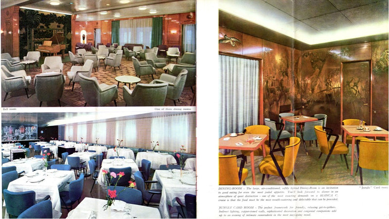 BIANCA C: 1949 - Costa interiors & deck plan brochure from 1959