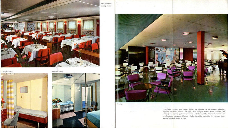 BIANCA C: 1949 - Costa interiors & deck plan brochure from 1959