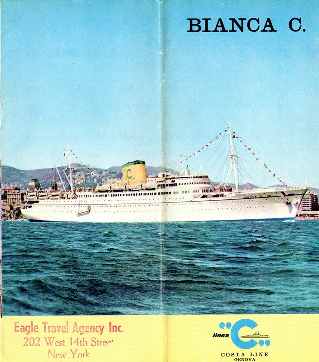BIANCA C: 1949 - Costa interiors & deck plan brochure from 1959
