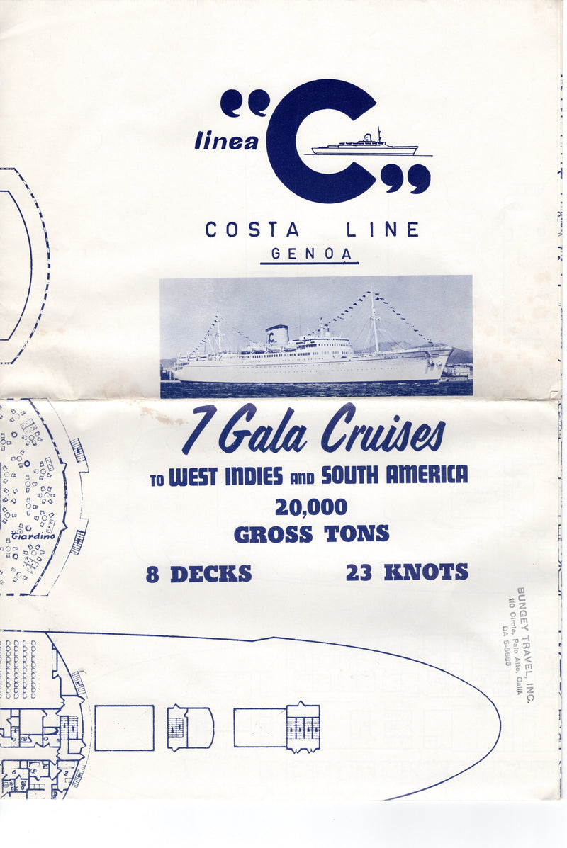 BIANCA C: 1949 - Very large deck plan from beginning