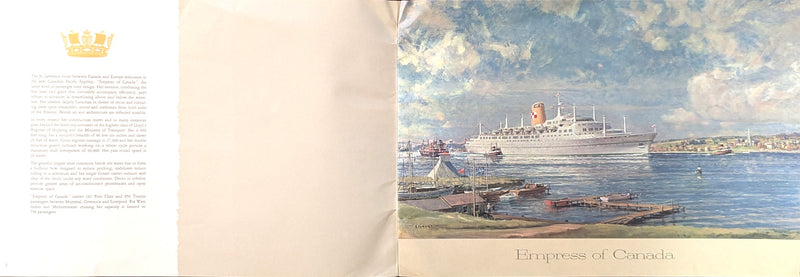 EMPRESS OF CANADA: 1961 - Deluxe intro brochure w/ Lawrence Dunn cutaway