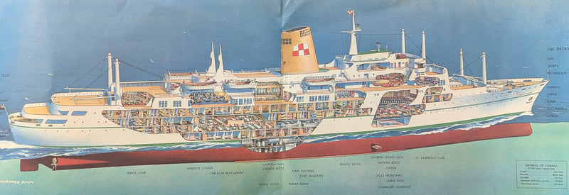 EMPRESS OF CANADA: 1961 - Deluxe intro brochure w/ Lawrence Dunn cutaway