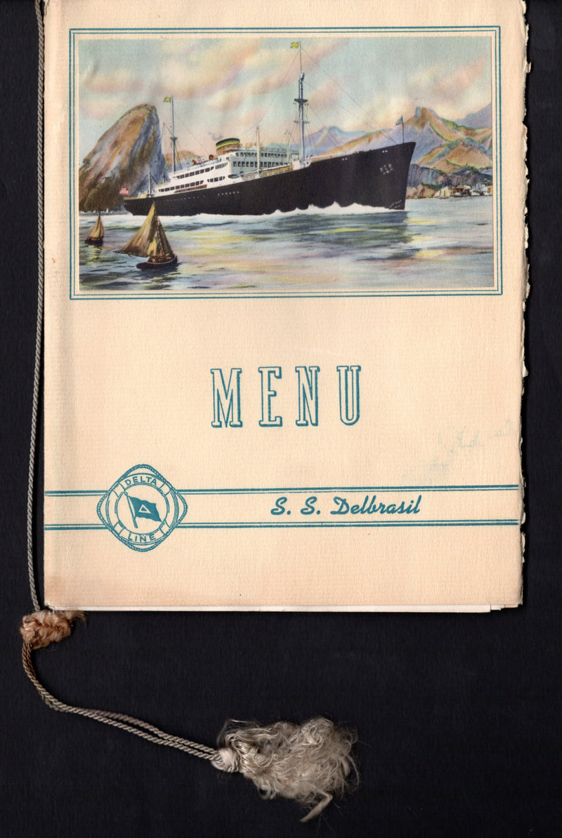 DELBRASIL: 1940 - Final, final Captain's Farewell Dinner menu from August 1943