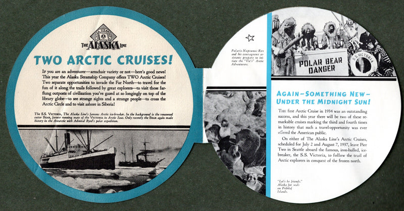 VICTORIA: 1870 - 1937 novelty globe cruise brochure for ancient Cunarder
