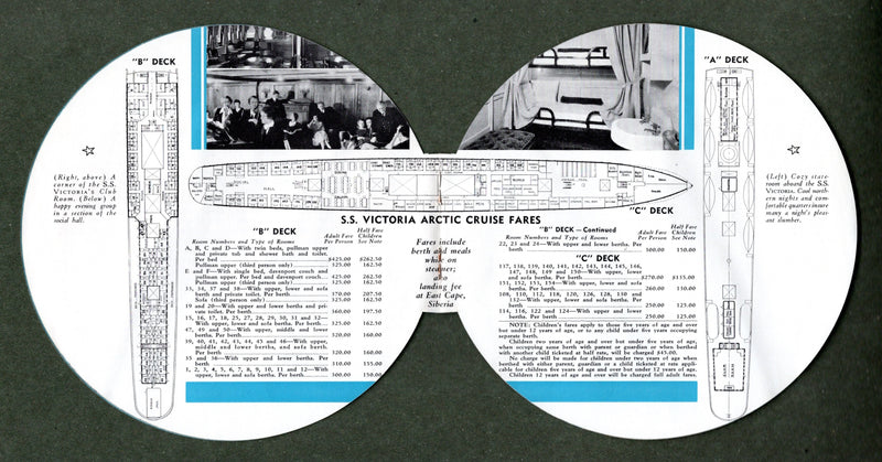 VICTORIA: 1870 - 1937 novelty globe cruise brochure for ancient Cunarder