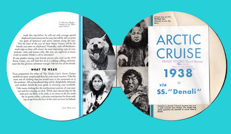 VICTORIA: 1870 - 1937 novelty globe cruise brochure for ancient Cunarder