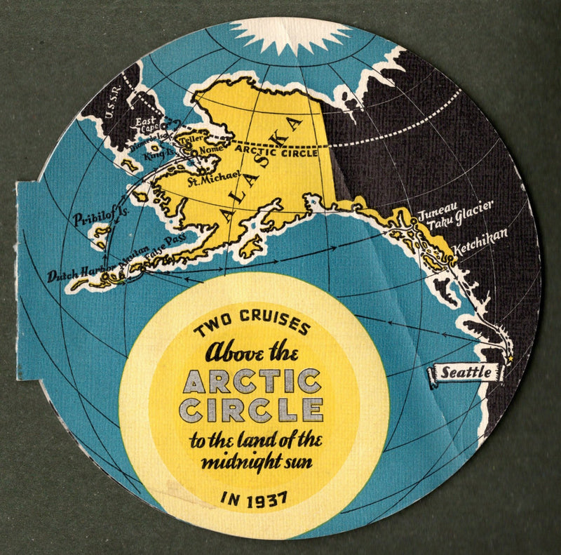 VICTORIA: 1870 - 1937 novelty globe cruise brochure for ancient Cunarder