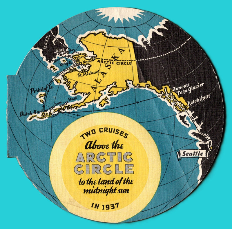 VICTORIA: 1870 - 1937 novelty globe cruise brochure for ancient Cunarder