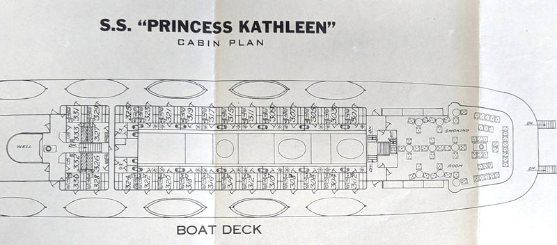 PRINCESS KATHLEEN: 1925 - Deck plan of wreck ship