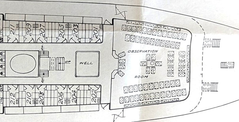 PRINCESS KATHLEEN: 1925 - Deck plan of wreck ship