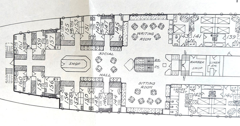 PRINCESS KATHLEEN: 1925 - Deck plan of wreck ship