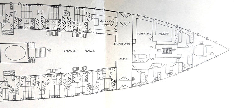 PRINCESS KATHLEEN: 1925 - Deck plan of wreck ship
