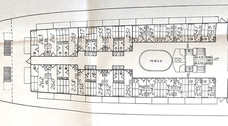 PRINCESS KATHLEEN: 1925 - Deck plan of wreck ship
