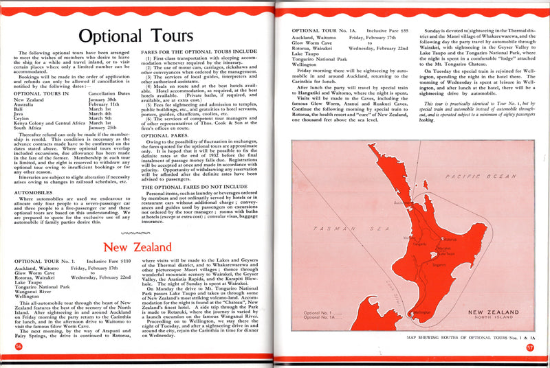 CARINTHIA: 1925 - Deluxe, 66-page 1933 Round the World Cruise brochure
