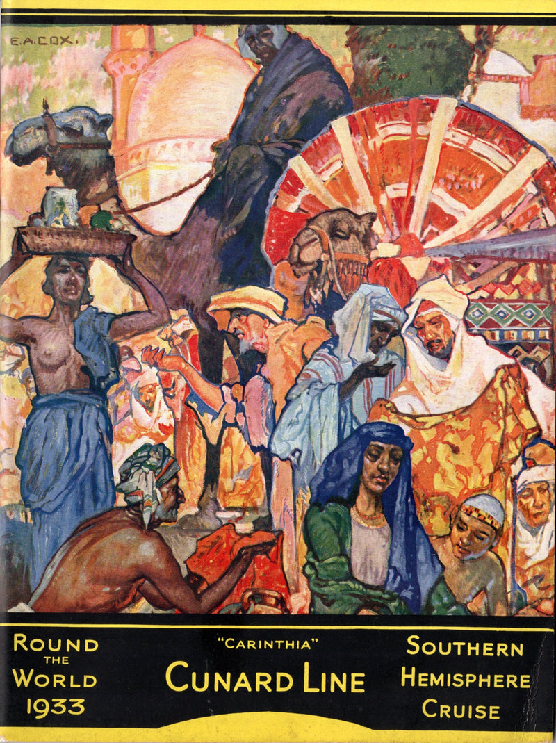 CARINTHIA: 1925 - Deluxe, 66-page 1933 Round the World Cruise brochure