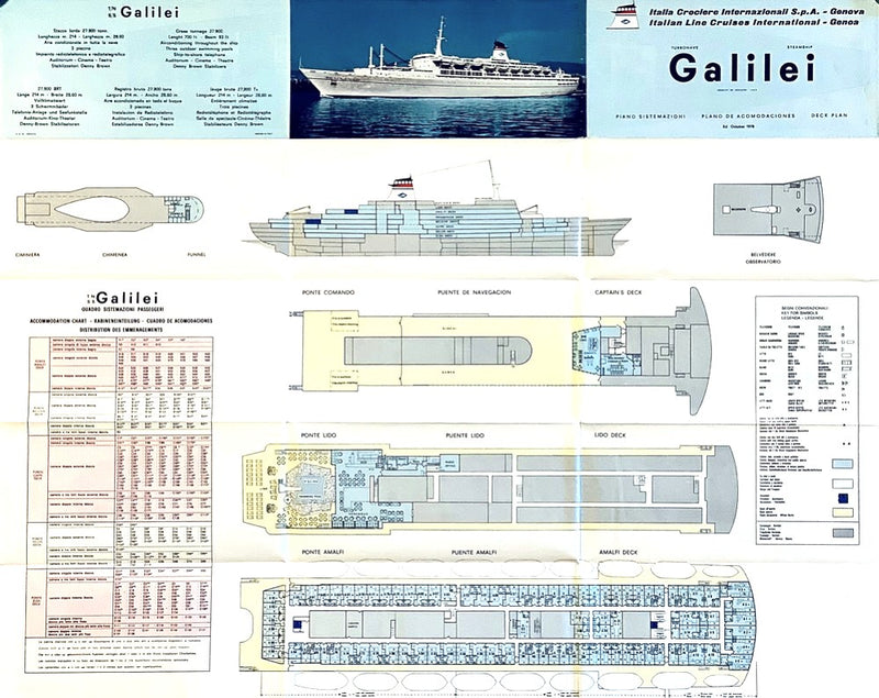 GALILEI: 1963 - Cruise deck plan from 1979